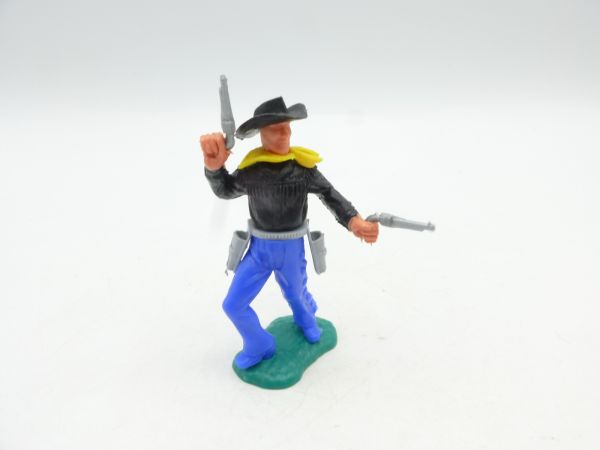 Timpo Toys Cowboy 2nd version standing, firing wildly with 2 pistols