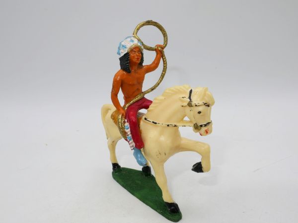 Starlux Indianer zu Pferd mit Lasso - frühe Figur