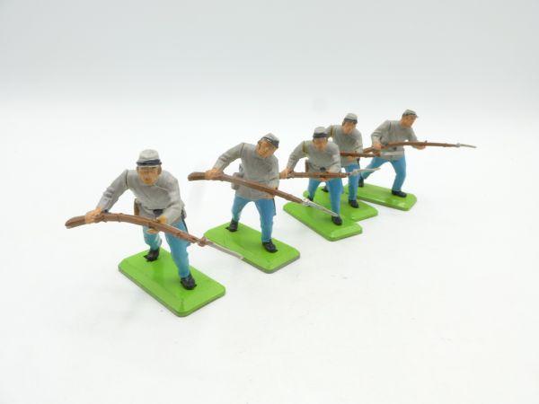 Britains Deetail 5 Southerners advancing with bayonet (movable arm)