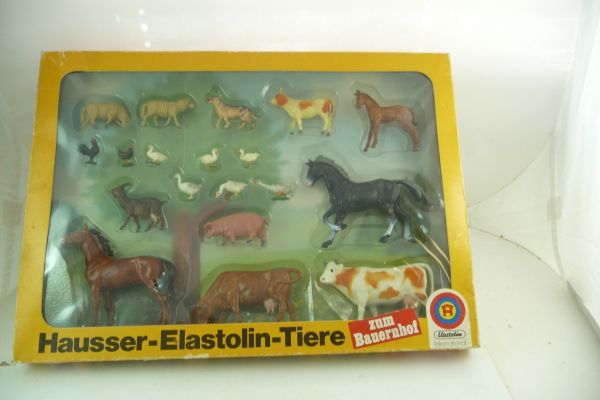 Elastolin Great rare blister box with 19 farm animals