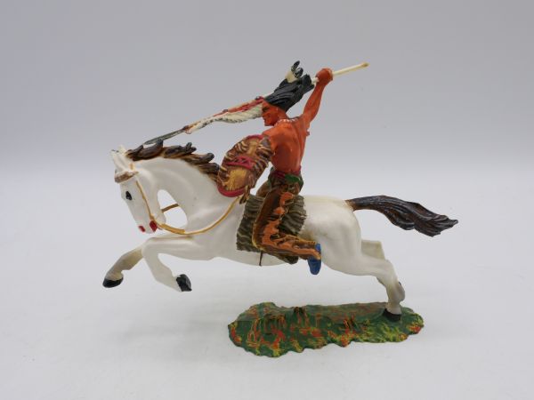 Elastolin 7 cm Indianer zu Pferd mit Lanze/Speer, Nr. 6853, Bem. 1