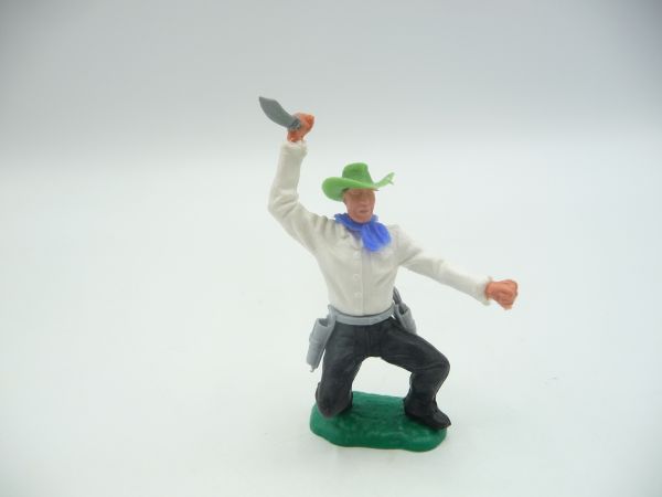 Timpo Toys Cowboy 2. version crouching with knife - great neon green hat