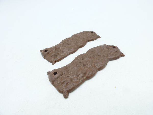 Timpo Toys 2 ground plates for long running horses, brown