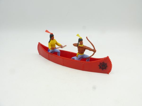 Timpo Toys 2-man canoe Indian, red