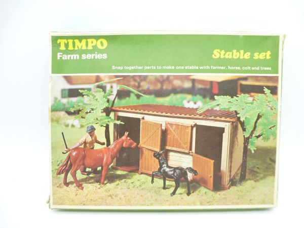 Timpo Toys Farm Series: Stable Set, Ref. No. 165 - orig. packaging, complete