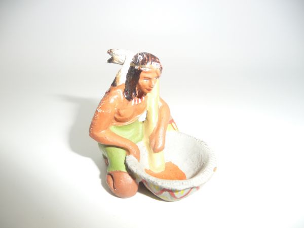 Elastolin Composition Indian woman with bowl - great figure
