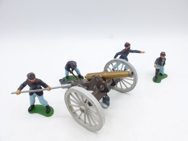 Britains Swoppets Civil war cannon with 4-man crew - great set