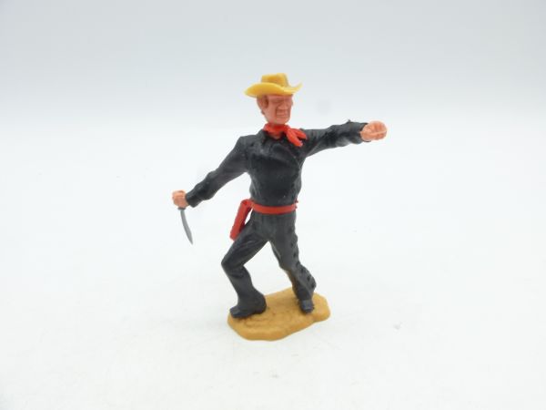 Timpo Toys Cowboy 3rd version standing with knife - great colour combination