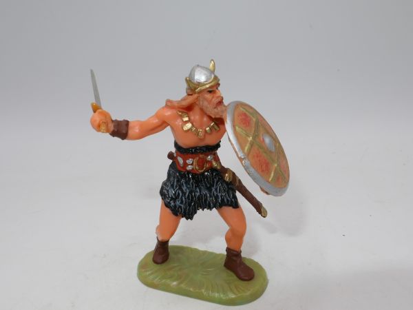 Elastolin 7 cm Viking defending with sword, No. 8506, red belt
