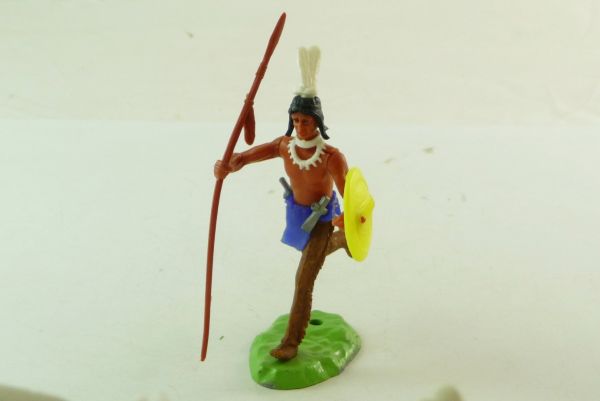 Elastolin Indianer laufend mit Speer und Schild