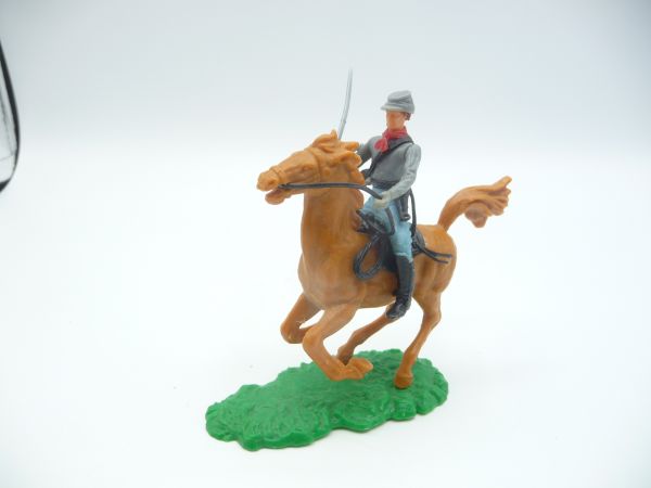Elastolin 5,4 cm Confederate Army soldier on horseback with sabre