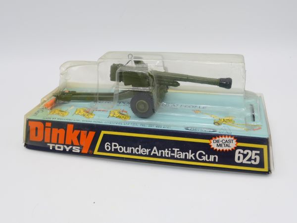 Dinky Toys 6 Pounder Anti Tank Gun, No. 625 - orig. packaging, top condition