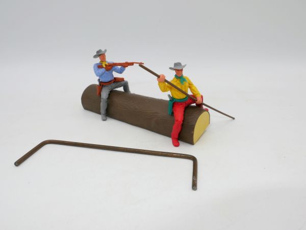 Timpo Toys Tree trunk with 2 Cowboys