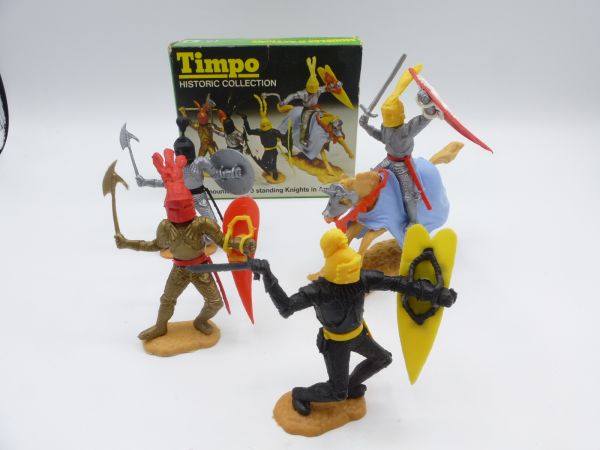 Timpo Toys Seltene Minibox mit Amourrittern, Ref. Nr. 708 - Figuren unbespielt