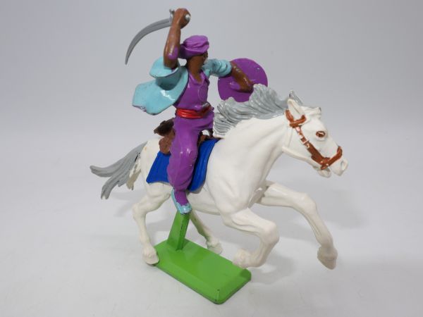 Britains Deetail Arab on horseback, with sabre + shield