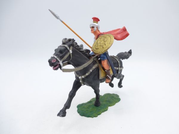 Elastolin 7 cm Roman horseman with cape + spear, No. 8457