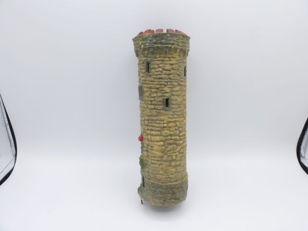 Elastolin 7 cm Round tower for castles - used, height 21 cm