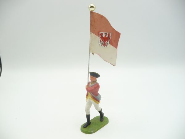 Elastolin 7 cm British Grenadiers: Flag bearer marching, No. 9136