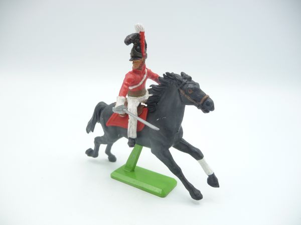 Britains Deetail Waterloo; Englishman on horseback, looking to the right, sabre down