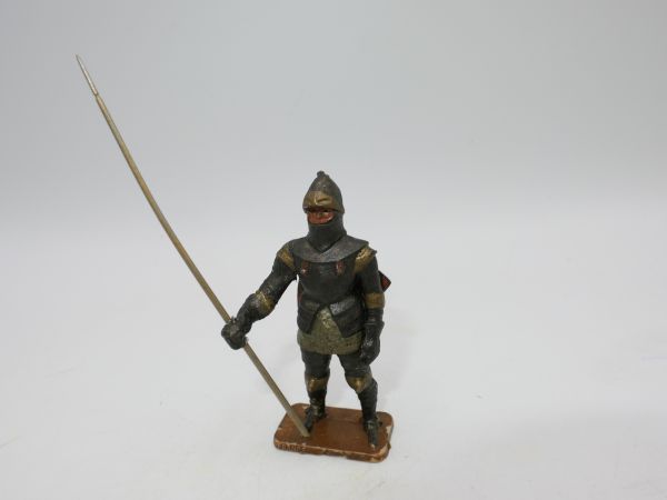 Starlux Knight standing, lance high (black) - early figure