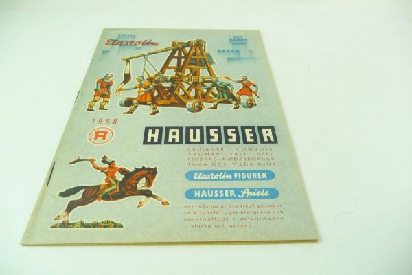Hausser / Elastolin Originalkatalog 1958, 19 teils bunte Illustrationen