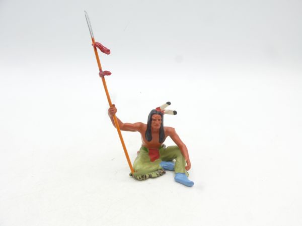 Elastolin 7 cm Indian sitting with spear, No. 6835