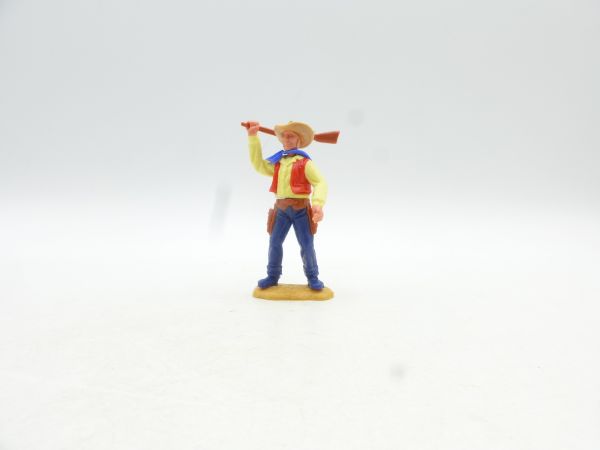 Timpo Toys Cowboy 2. Version stehend, Gewehr schlagend