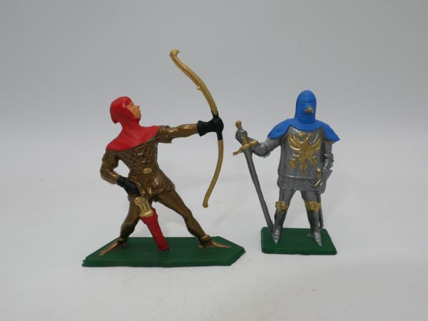 Starlux 2 knights foot figures (archer, swordsman)