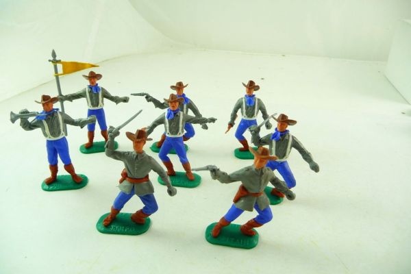 Timpo Toys Complete set of Confederate Army soldiers 1st version on foot (8 figures)