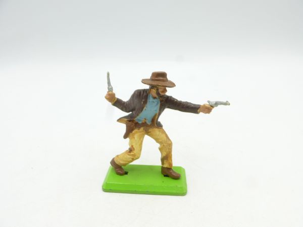Britains Deetail Cowboy standing, shooting wild with 2 pistols