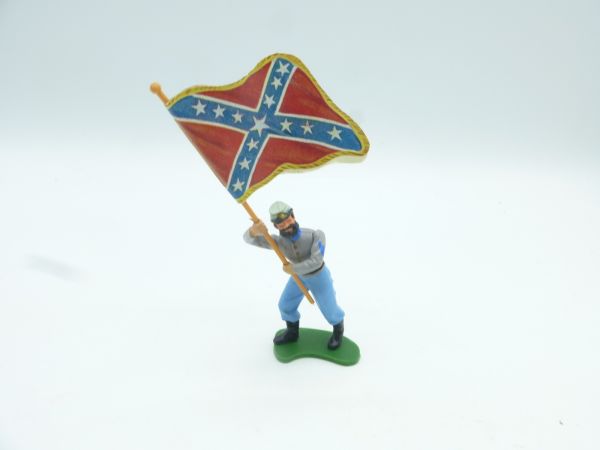 Britains Swoppets Confederate Army soldier with flag in front - great head