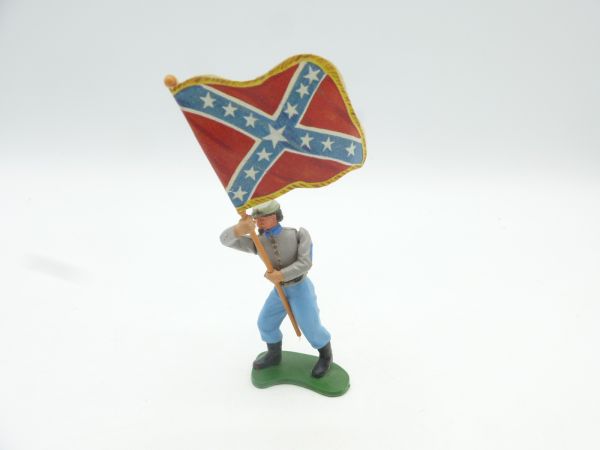 Britains Swoppets Confederate Army soldier advancing with flag - great head