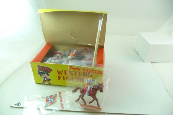 Plasty Original box with 12 Confederate Army soldiers, riding - in original bags