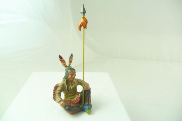 Leyla Indian sitting with spear - great condition
