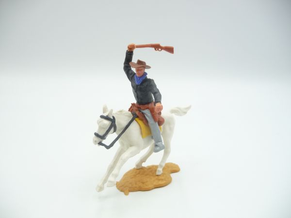 Timpo Toys Cowboy 2. Version reitend, Kolben schlagend - tolles Unterteil