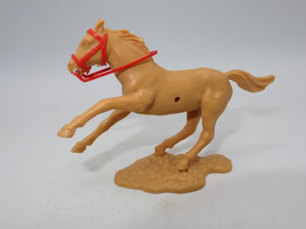 Timpo Toys Pferd, beige, rote Zügel - galoppierend