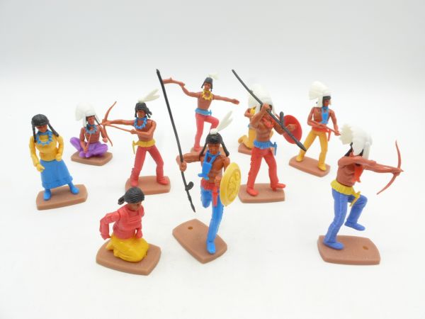 Plasty Indianer + Squaws (10 Figuren) - schönes Set