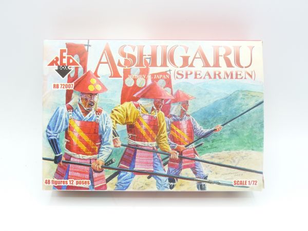Red Box Medieval Japan Ashigaru (Spearmen), RB 72007 - complete, figures on cast