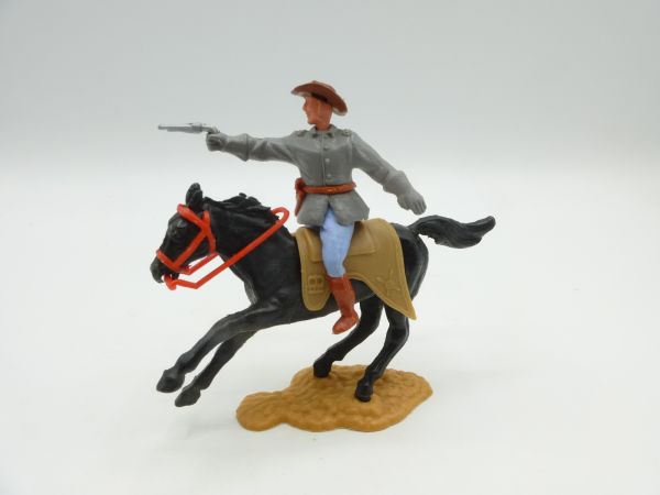 Timpo Toys Confederate Army soldier 2nd version riding, officer with pistol