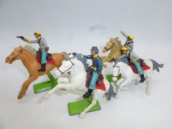 Britains Deetail 4 Civil War Horsemen (made in HK) - with defects
