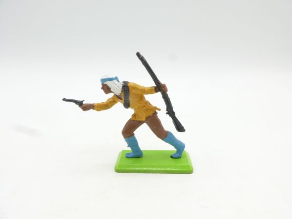 Britains Deetail Apache advancing with pistol + rifle, ochre/brown