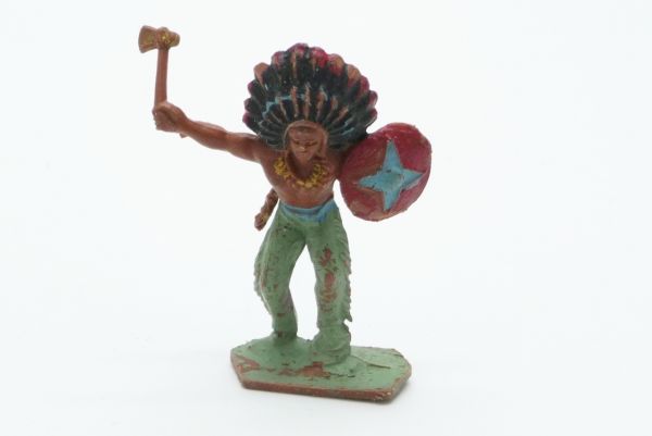 Lone Star Indian Chief with shield and tomahawk