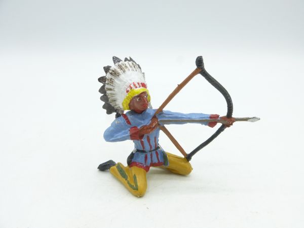 Merten Indianer kniend mit Bogen - ladenneu, frühe Bemalung