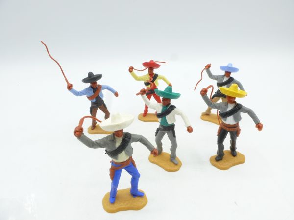 Timpo Toys Gruppe Mexikaner zu Fuß mit Peitsche (6 Figuren)