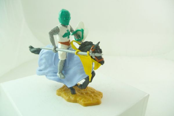 Timpo Toys Medieval knight riding, white/green - shield loops ok