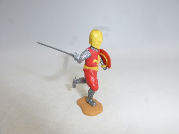 Timpo Toys Medieval knight running, red/yellow - shield loops ok