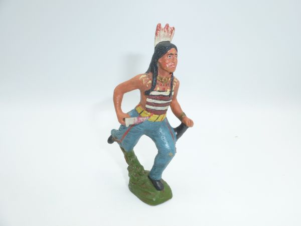 Pfeiffer Indianer laufend mit Messer, ca. 10-11 cm - guter Zustand