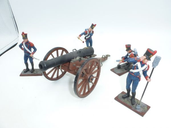 Distler Waterloo cannon with French Foot Artillery, 5 piece set