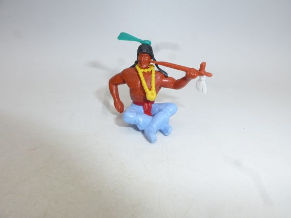 Timpo Toys Indianer sitzend mit Pfeife