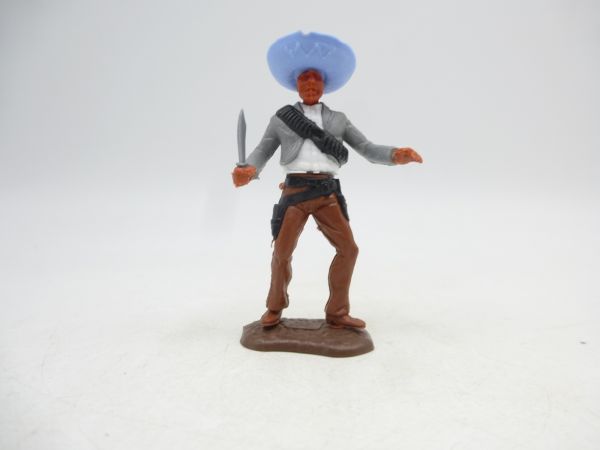 Timpo Toys Mexican standing, grey with knife - beautiful base plate